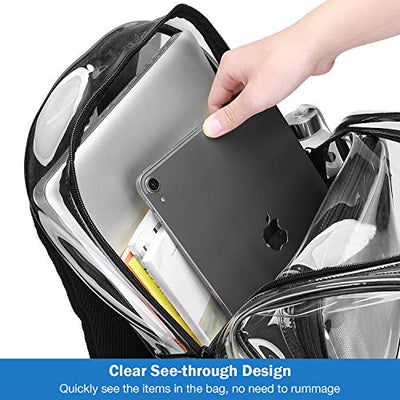 Clear Backpack Plastic School Backpack School Bag, Transparent Waterproof Clear Durable PVC Book Bag Clear Backpack for School Theater and Work