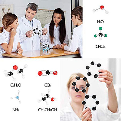 Modèle de molécule de chimie, modèle de molécule de structure organique et inorganique Kit de 240 pièces avec liens atomiques et instructions pour les enseignants, les étudiants et les scientifiques.