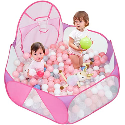 Piscine à balles pour enfants, grande piscine à balles pop-up, tente de jeu pour les tout-petits, parc pour bébés avec panier de basket-ball et sac de rangement