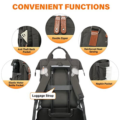 Laptop Backpack, School Backpack Teen 15.6 Inch with Data Cable Pouch & USB Charging Port, Waterproof School Bag Backpacks for Uni School Office Business