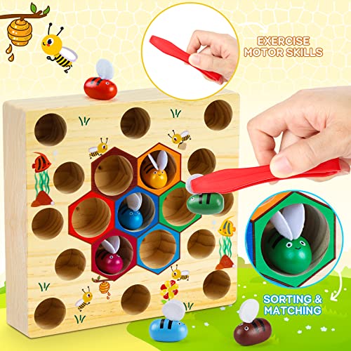 Magnetic fishing game 2 years kids toy 2 in 1 wood magnetic game