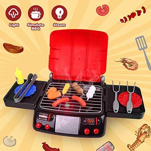 Kitchen toy 3 years, food toy, kitchen kids, food toy, kids kitchen toy with light sound steam (barbecue)