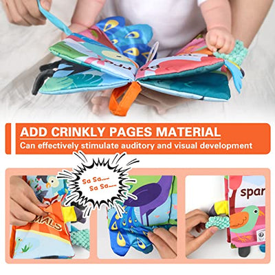 3D fabric book baby crackle book baby,baby book picture book,flying animals touch book baby stroller toy