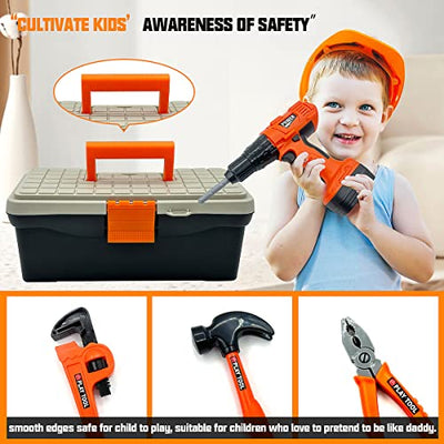 48 Pieces Work Tools Toy Children Building Blocks Tool Box with Drill Imitation Educational Game