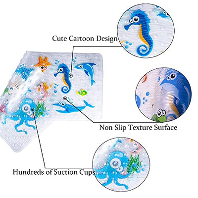 Non-slip shower mat for children, bathtub mat and bathroom mat|Cartoon design shower mat