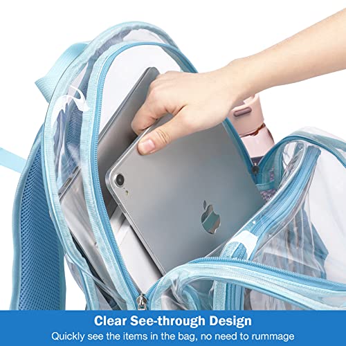 Clear Backpack Plastic School Backpack School Bag, Transparent Waterproof Clear Durable PVC Book Bag Clear Backpack for School Theater and Work