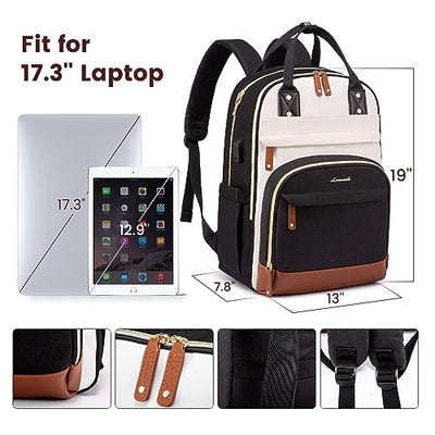 Backpack Large Laptop Backpack 17 Inch Waterproof School Backpack Teenage School Bag Anti-Theft Backpack with Laptop Compartment for School Travel Work Lightweight