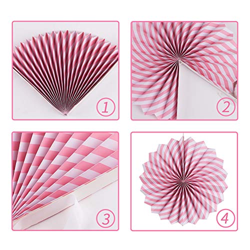 13pcs Set Paper Fan Decoration Babyshower Birthday Decoration