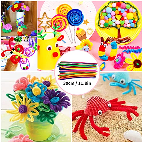 Craft Set Kids 1300+ Pieces DIY Craft Decorations Crafting To Decorate Craft Supplies With Pipe Cleaners Colorful, Pompoms, Googly Eyes, Feathers Crafting