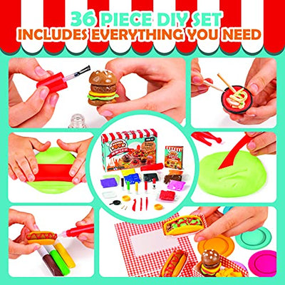 Miniature dishes from around the world' Air Dry Clay, set with 10 colors of modeling clay and over 19 parts for modeling Air Dry Clay Kit