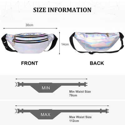 Belt Bag, Fanny Pack Fashion Waterproof, Fanny Pack Belt Bag Compartments with 3 Compartments, Adjustable Belt Waist Bag for Sports Travel Hiking