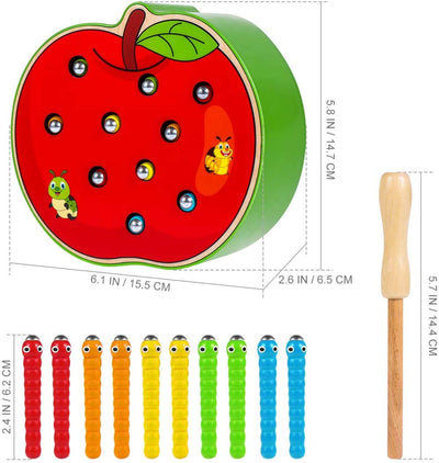 Spielzeug 2 Jahre: Holz Apfel Ernte und Magnet Insekten Spiel Holzspielzeug 2 Jahre, pädagogische