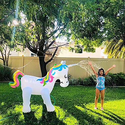 Inflatable Unicorn Sprinkler Water Toy for Kids Outdoor Summer Yard and Outdoor Playing