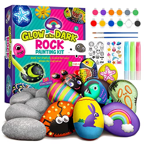 Night Glow Stones Painting Kids Set Stones Craft Sets Painting Set For Kids Craft Set