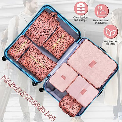 Pack of 8 Packing Cubes, Suitcase Organisation Cubes, with Shoe Bag, Laundry Bag, Travel Organisers, Clothes Bags, for Backpack