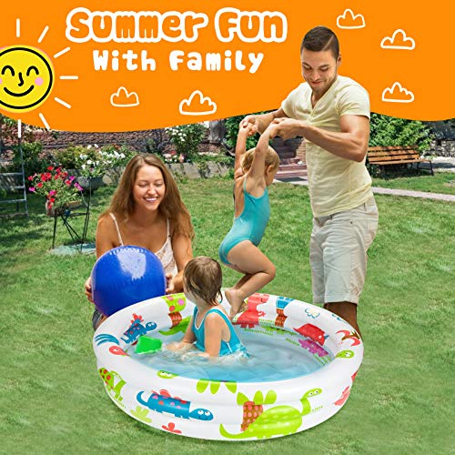 Inflatable Paddling Pool - Beach Buddies Baby Pool Kids Set Up Paddling Pool, Multicolor Ø 90 x 20 cm