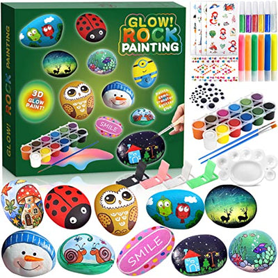 Glow-in-the-dark stone painting craft kits painting set arts and crafts set, creative stone painting