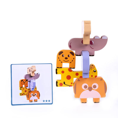 Animal wooden balance blocks stacking games