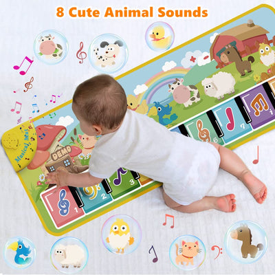 Music mat with 8 animals, baby toy music piano mat dance mat keyboard children