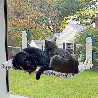 Cat Bed Window Foldable Hammock Cat Window Cat Windowsill with Stable Suction Cups up to 18kg, 58x30x20cm