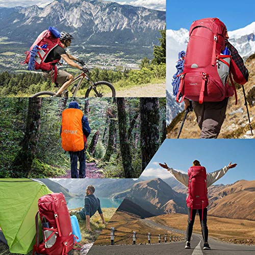 Sac à dos de randonnée 50 L, sac à dos de trekking étanche, sac à dos de voyage, sac à dos de randonnée en plein air avec housse de pluie, sac à dos de routard pour la randonnée, l'alpinisme, le camping, les sports de voyage