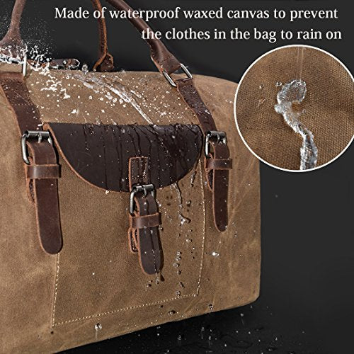 Travel Bags Leather Waterproof Canvas Weekender Bag