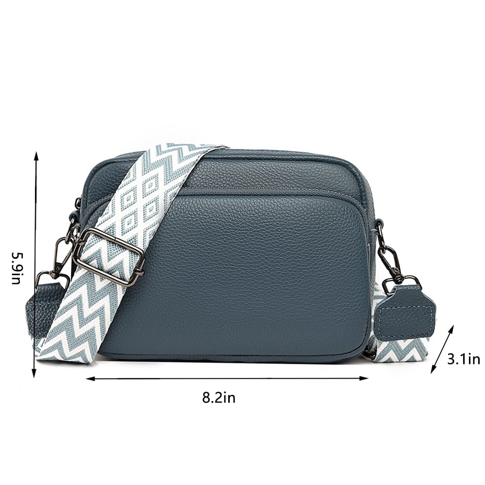 Sac à bandoulière pour téléphone portable pour femme, sac à bandoulière en cuir véritable, petits sacs modernes avec large bandoulière et 3 compartiments