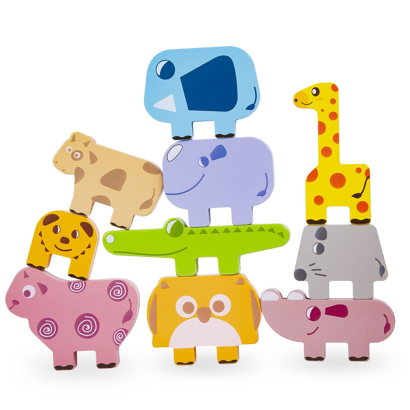 Animal wooden balance blocks stacking games