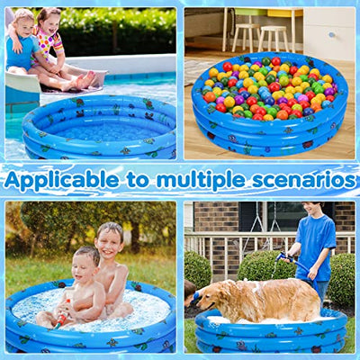 Paddling Pool for Kids, 51 Inch Round Inflatable Kids Pool Paddling Pool Baby Swimming Pool Kids Outdoor Garden Water Play Pool