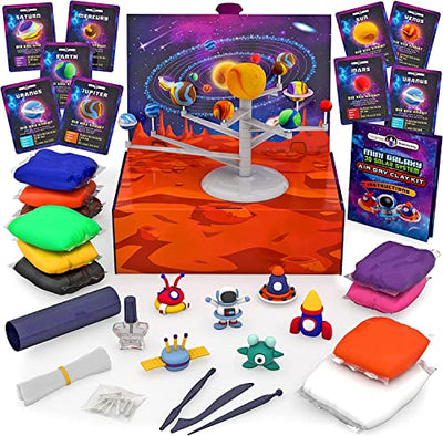 Mini Galaxy 3D Solar System modeling clay set, 10 bags of self-drying modeling clay for children to make a moving solar system themselves