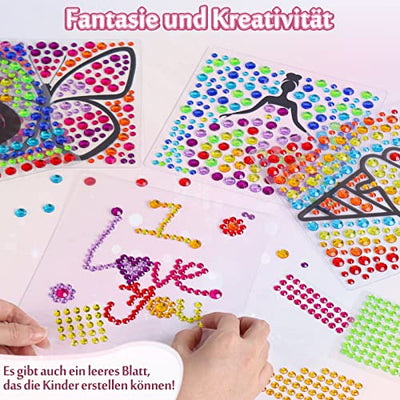 Suncatcher craft kits for kids, arts and crafts for kids, DIY diamond toys for girls, window gemstone art set with 4 themes