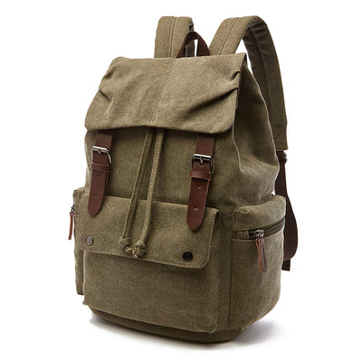 Canvas Vintage Laptop-Rucksack, Rucksack für Wandern, Reisen, geräumige Tasche