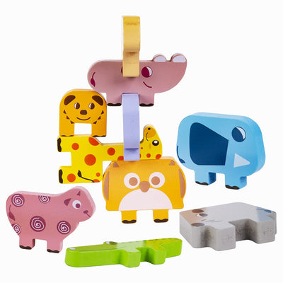 Animal wooden balance blocks stacking games