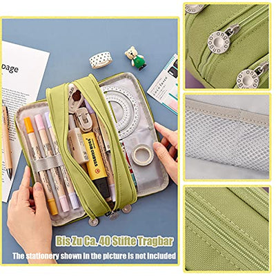 Pencil Case Teenager Pencil Case 3 Compartment, Large Capacity Pencil Case for School & Office