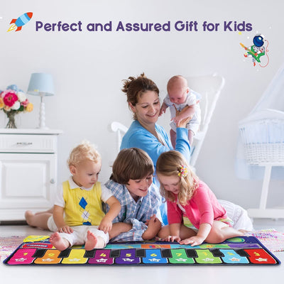 Piano mat for children, starry sky music mat large, dance mat with 10 keys, 10 songs & 8 instruments