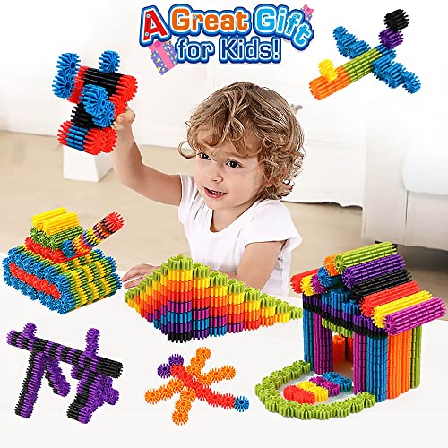 Gears Interlocking Learning Set - Building Set for Beginners - Construction Toy Set Building Kit Toy 180 Parts - 10 Colors