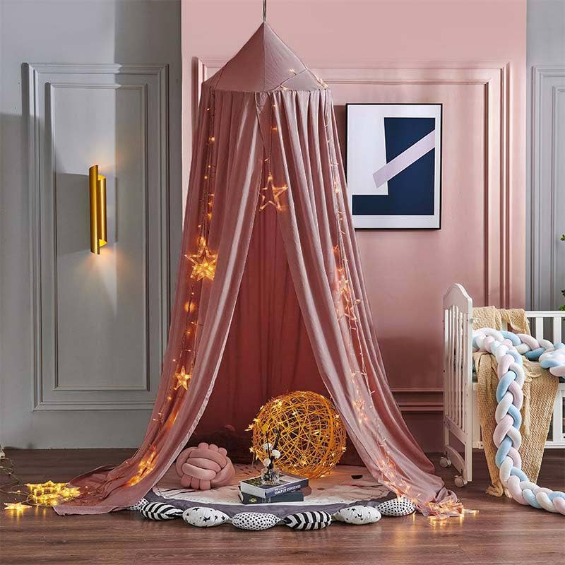 Canopy Bed Crib, Children Mosquito Net Lace Canopy, Canopy Bed Curtain for Play Reading Bedroom Dressing Room