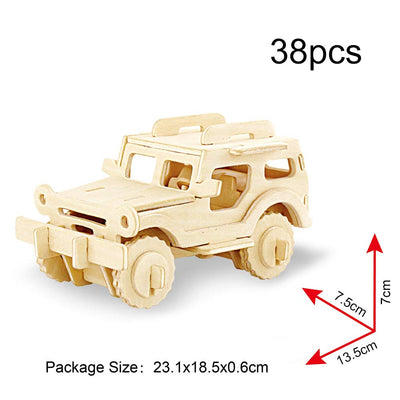 Wooden 3D Puzzle Collection Puzzle Model Kit Wooden Craft Kids Puzzle Educational Toy