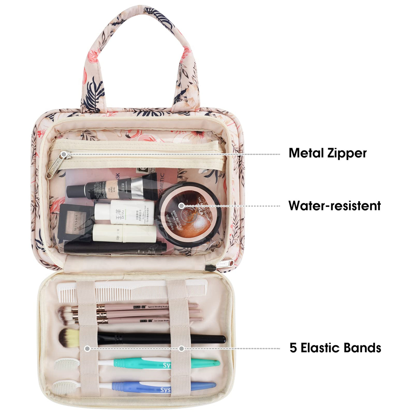 Large toiletry bag & large cosmetic bag, make-up bag for & full size toiletry bag