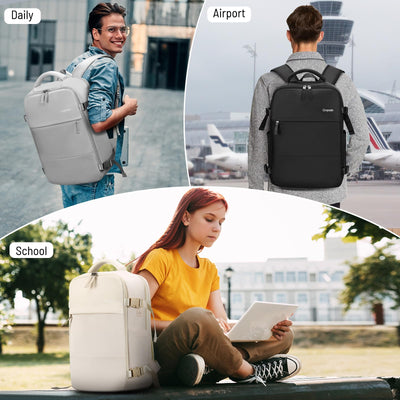 Travel backpack, laptop backpack for 15.6 inch laptop, 40L backpack with shoe bag&organizer, anti theft business work hand luggage backpack for business hiking travel