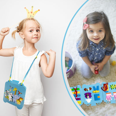 Busy Board 7 in 1 for toddlers, activity board baby sensory toy educational toy for boys, girls