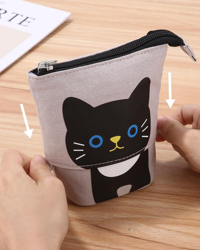 Pencil case zipper, telescopic pencil case, 2-in-1 pencil case, teenager