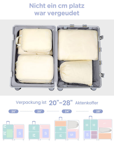 Compression packing cube for travel, expandable suitcase organizer