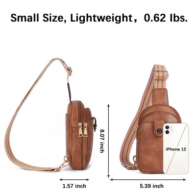 Brusttasche Schulterrucksack Sling Bags Kleine Umhängetasche Umhängetasche PU-Leder Gürteltasche Stilvoll