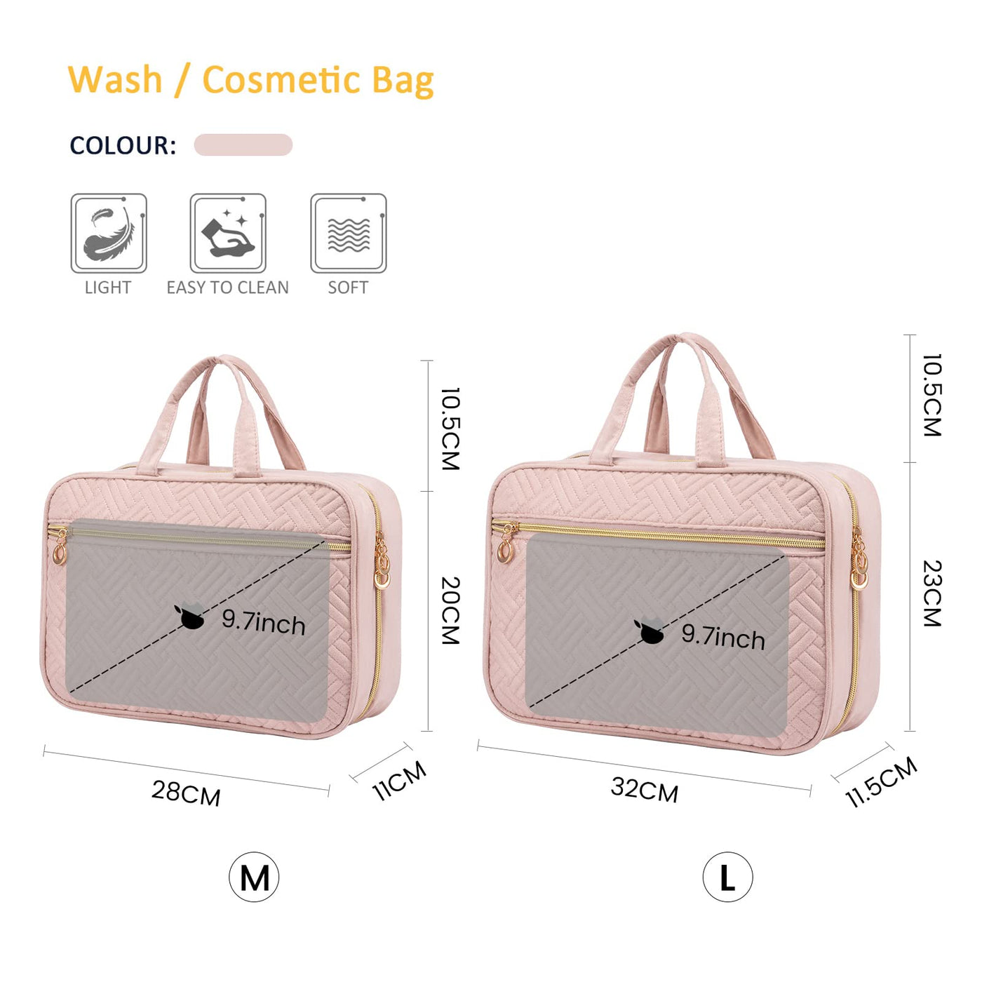 Trousse de toilette waterproof cosmetic bag large with 360° swivel