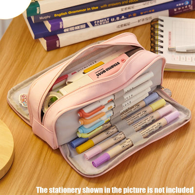 Pencil Case Teenager Pencil Case 3 Compartment, Large Capacity Pencil Case for School & Office