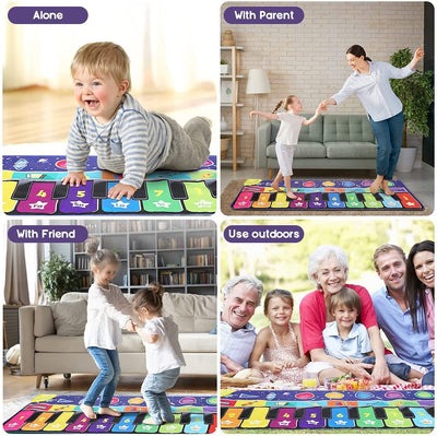 Piano mat for children, starry sky music mat large, dance mat with 10 keys, 10 songs & 8 instruments