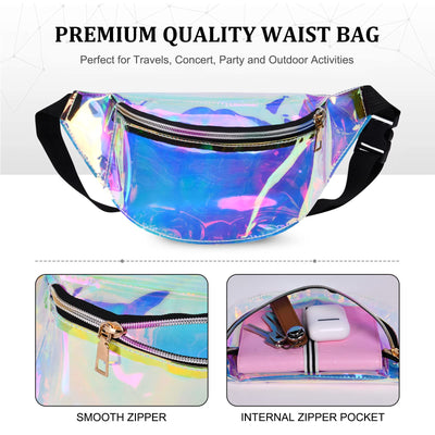 Belt Bag, Fanny Pack Fashion Waterproof, Fanny Pack Belt Bag Compartments with 3 Compartments, Adjustable Belt Waist Bag for Sports Travel Hiking