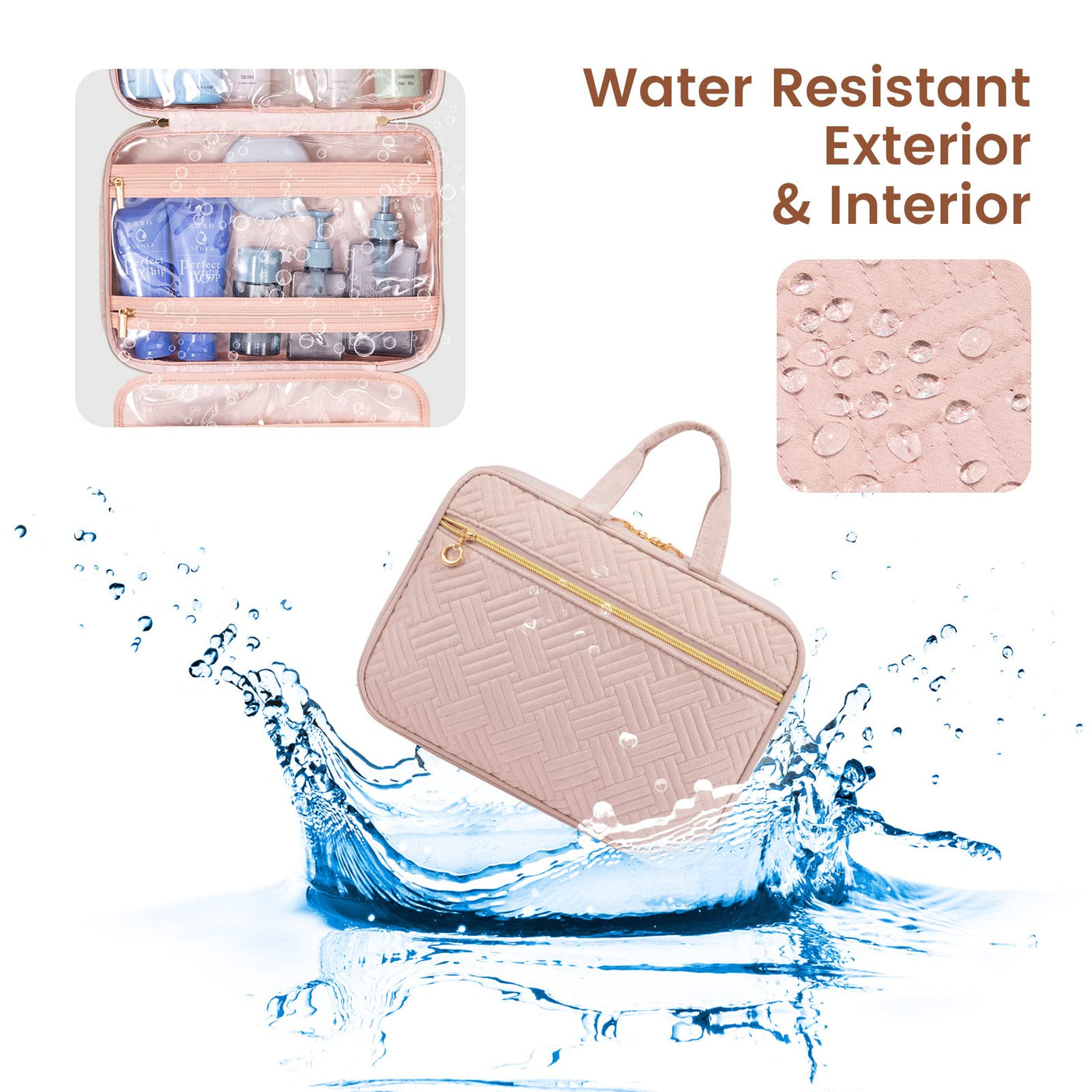 Trousse de toilette waterproof cosmetic bag large with 360° swivel