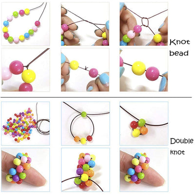 Beads for stringing kids jewelry stringing set, DIY friendship bracelets necklaces craft set for kids, 24 colors (beads for stringing)